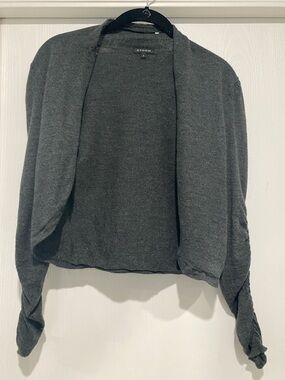 Storm 100% Merino Wool Open-Front Charcoal Cardigan